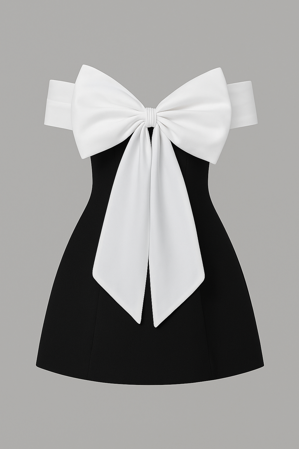 Ivory Noir Bow Dress